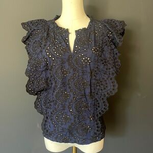 BELLE VERE lace wing sleeveless top